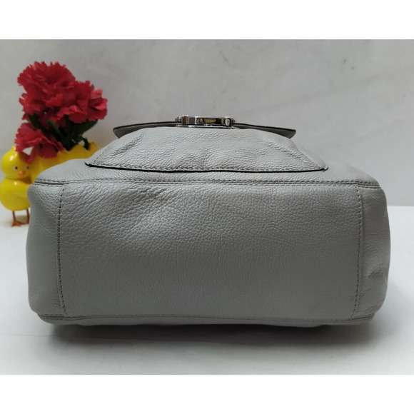 Michael Kors Gray Pebbled Leather Pushlock Zipper Hobo Shoulder Bag - Picture 9 of 16